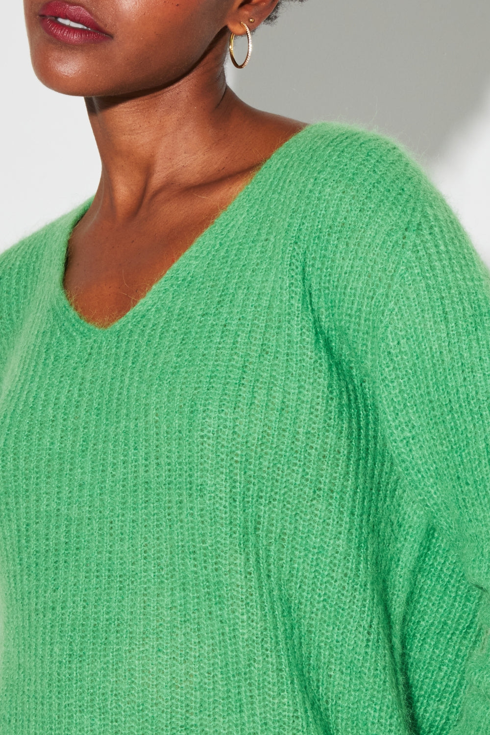 Maille Romy Baby Alpaga Green Fabriquée En Italie