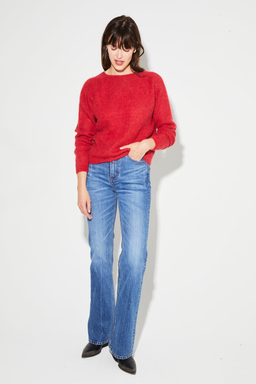 Romy Baby Alpaca Red Knit Made In Italy