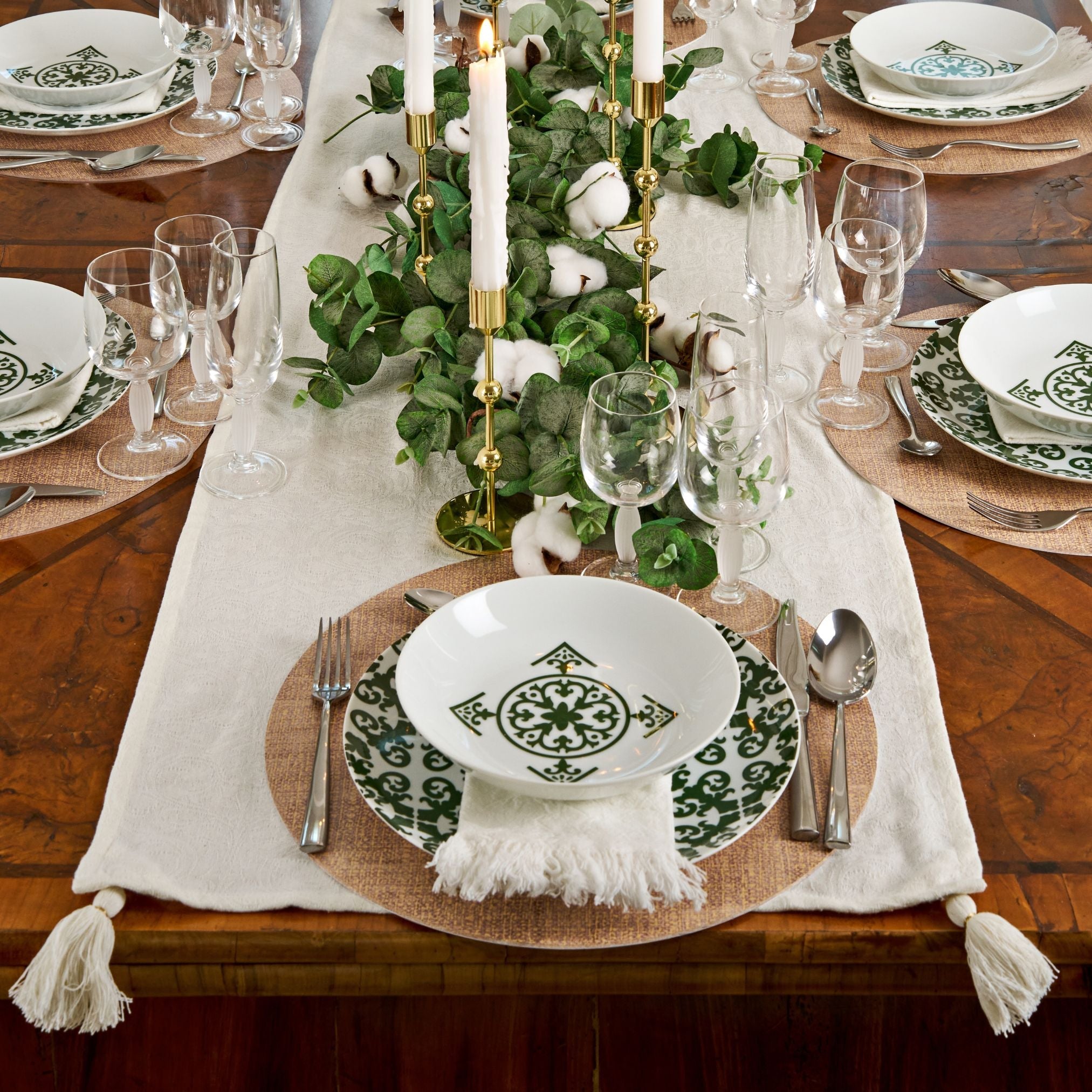 Mantel individual redondo reversible "Tela"