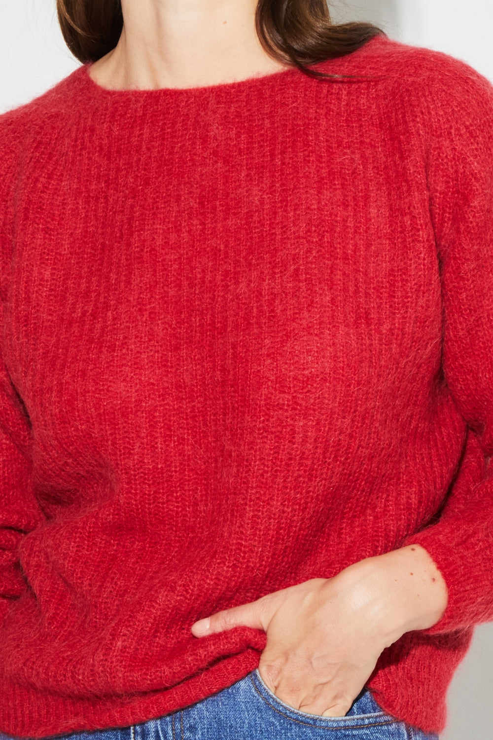 Romy Baby Alpaca Red Knit Made In Italy