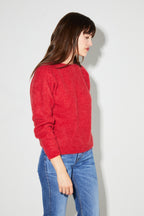 Romy Baby Alpaca Red Knit Made In Italy