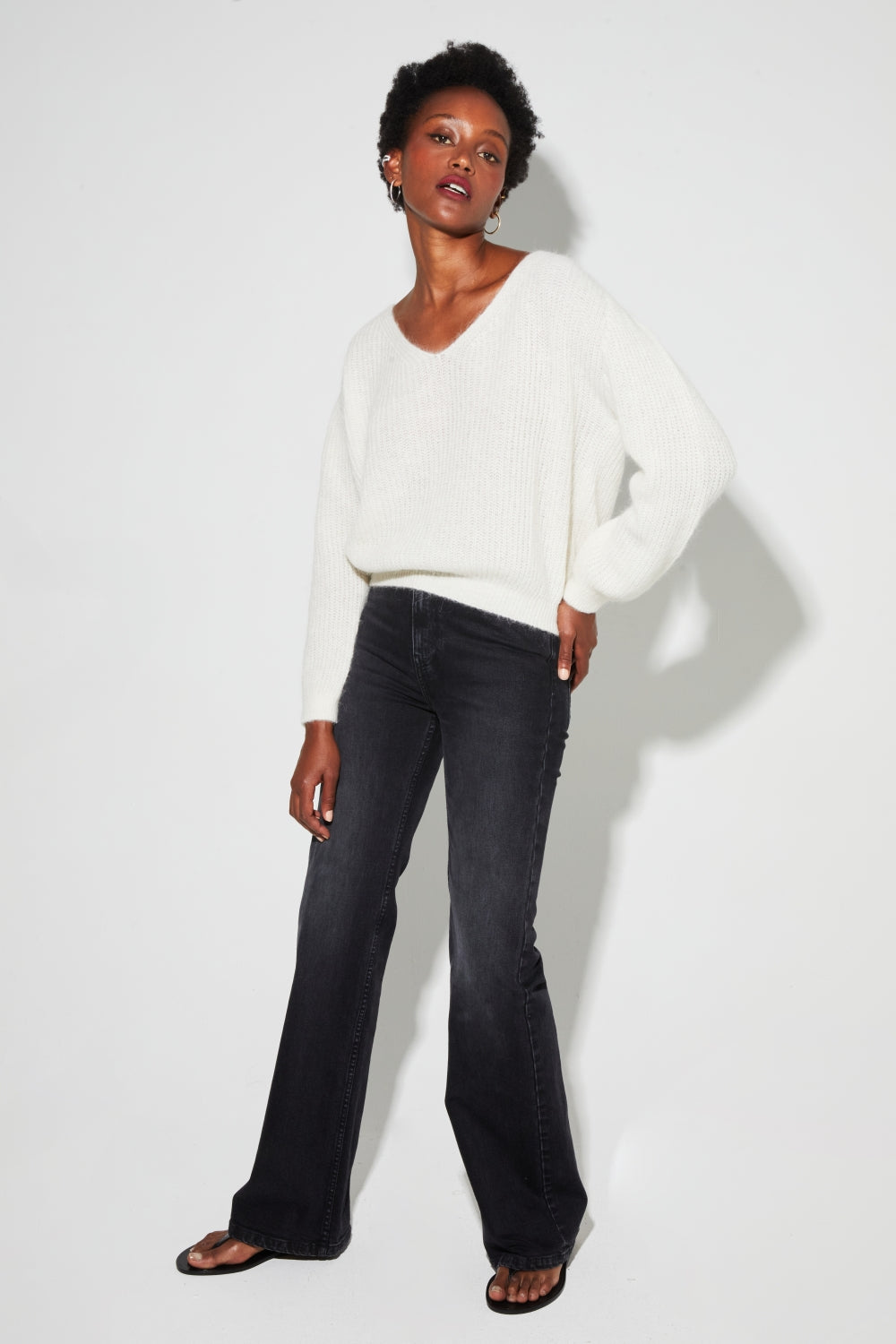 Romy Baby Alpaca White Knit Made In Italy