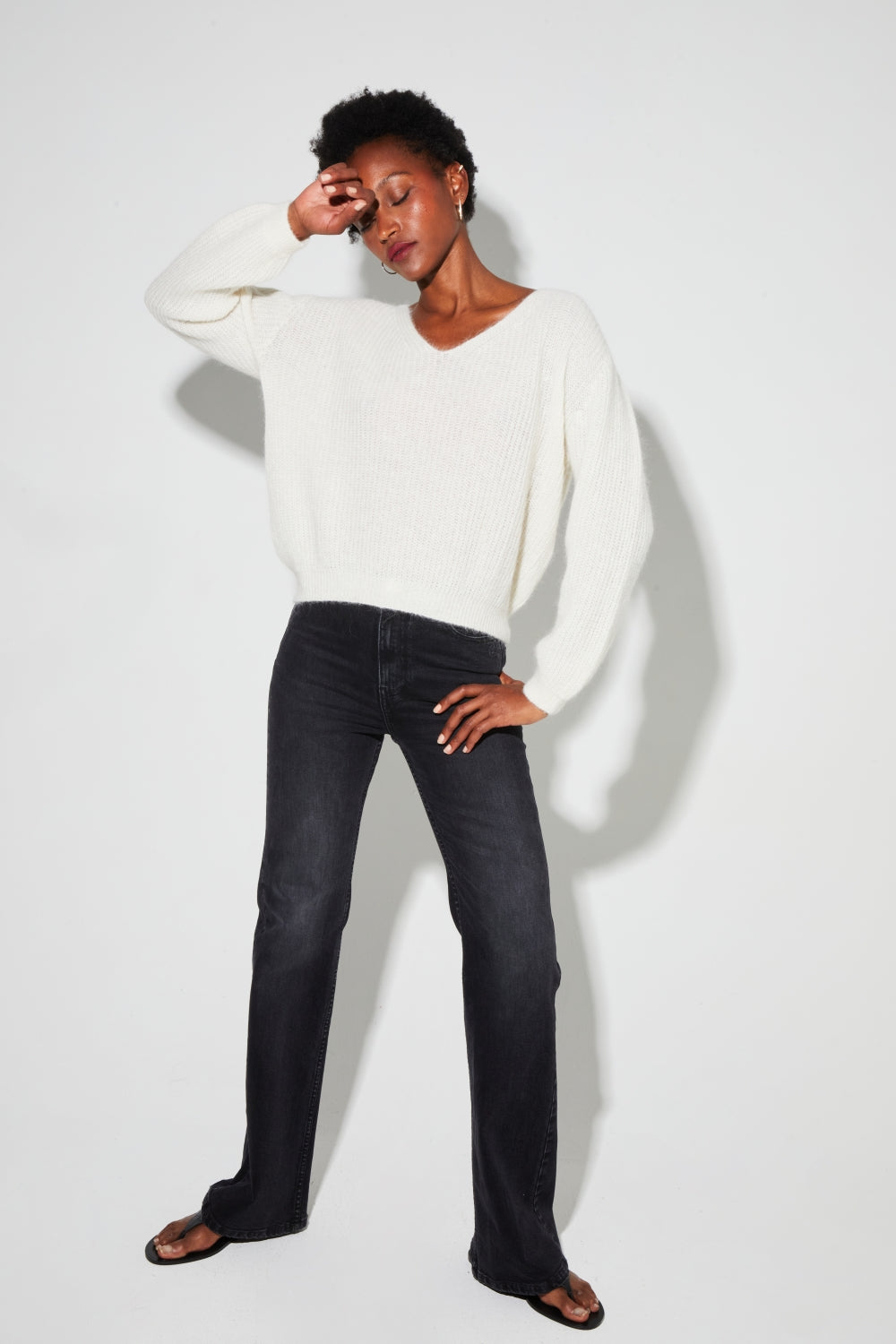 Romy Baby Alpaca White Knit Made In Italy