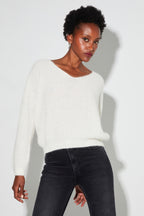 Romy Baby Alpaca White Knit Made In Italy