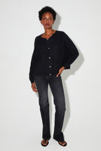 Cardigan Angelo Baby Alpaga Black Fabriqué En Italie