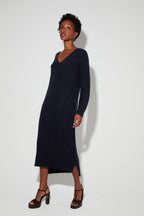Maxi Dress Gaby Alpaga Navy - Bleu Marine