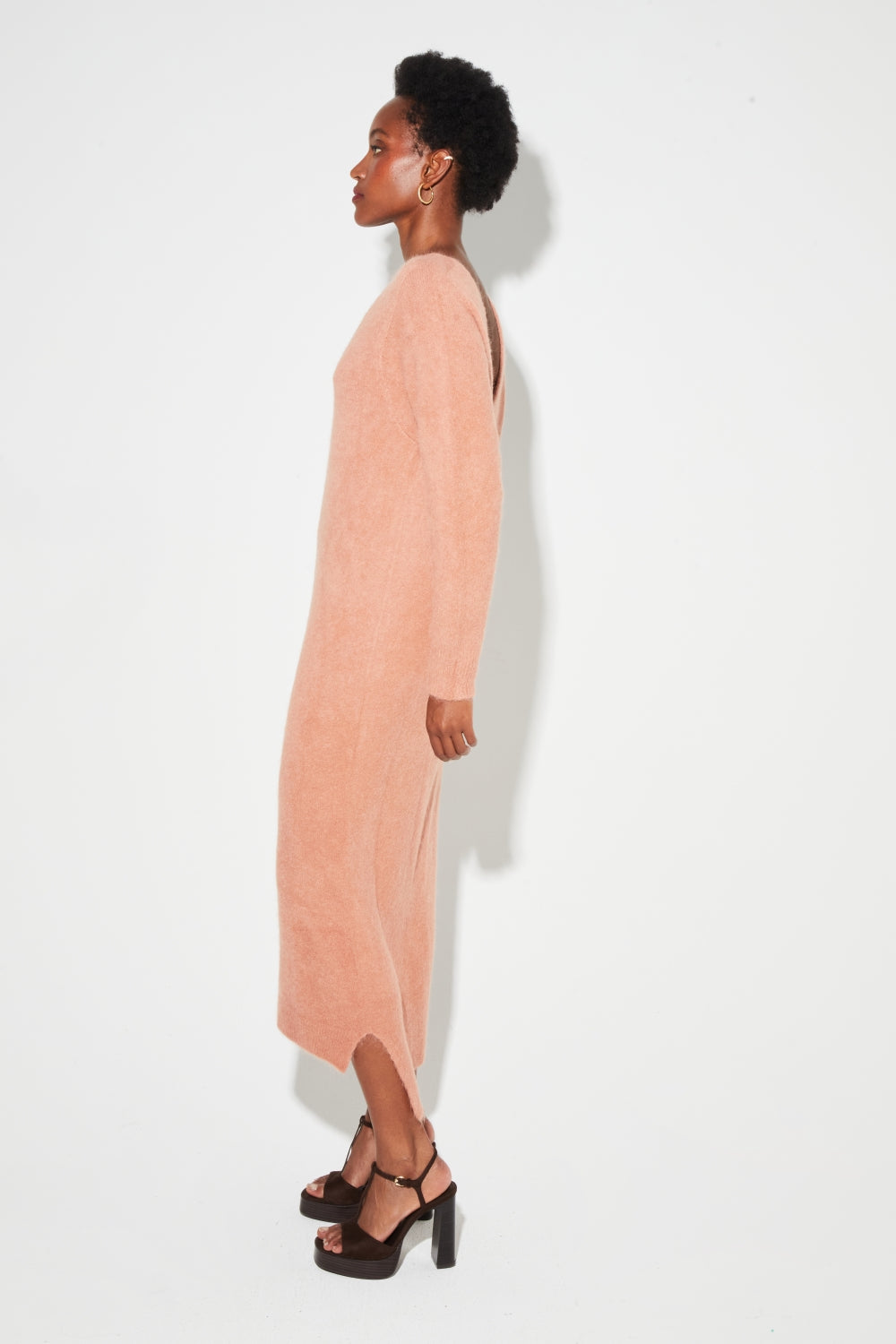 Maxi-jurk Gaby alpaca Mocha - Mokka