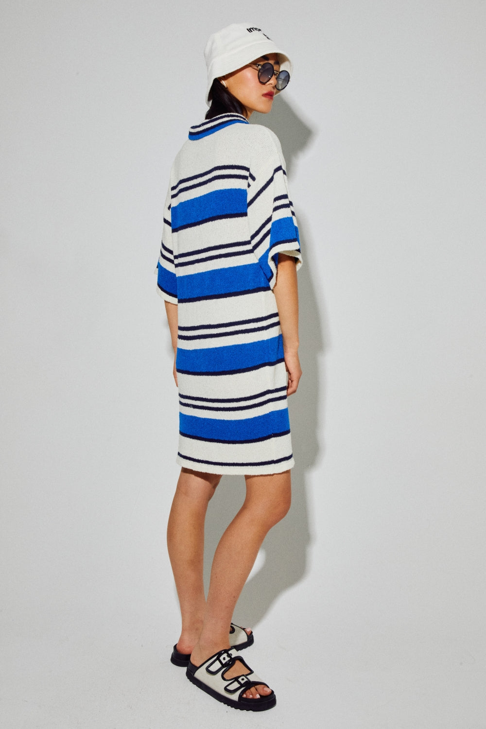 Dress Polo Ricky Blue En Fil De Coton Éponge, Tricotée En Italie - Vert