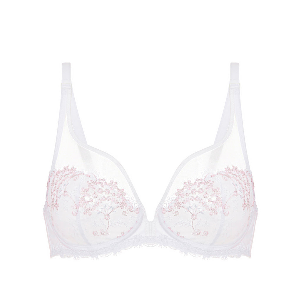 Wish Plunging Underwired Bra - Crystal White