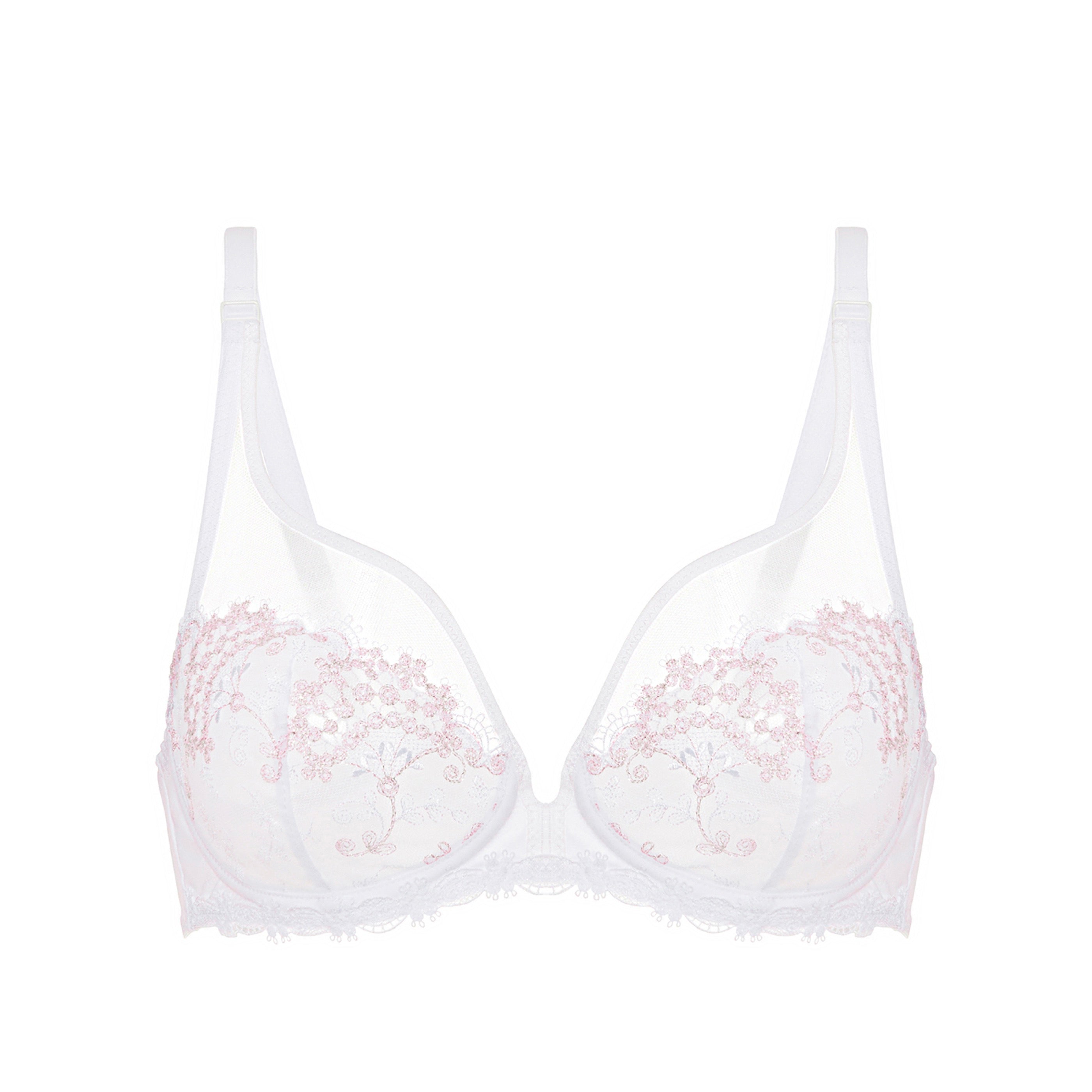 Wish Plunging Underwired Bra - Crystal White
