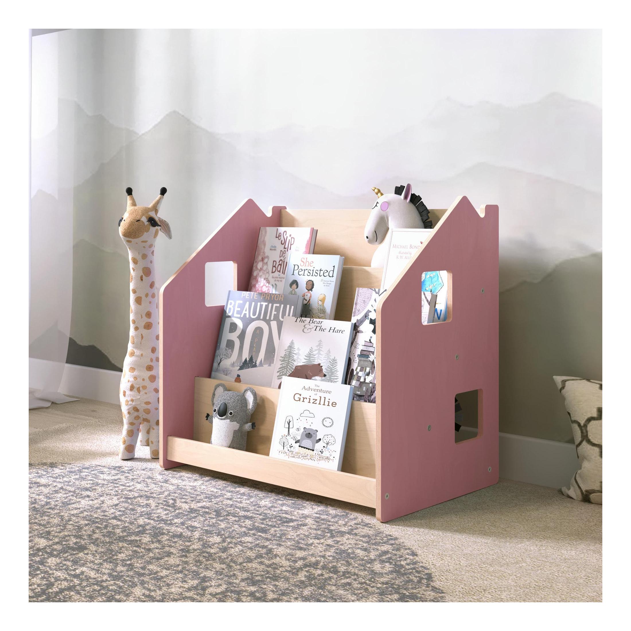 Bibliothèque Enfant – Bleu Clair & Rose