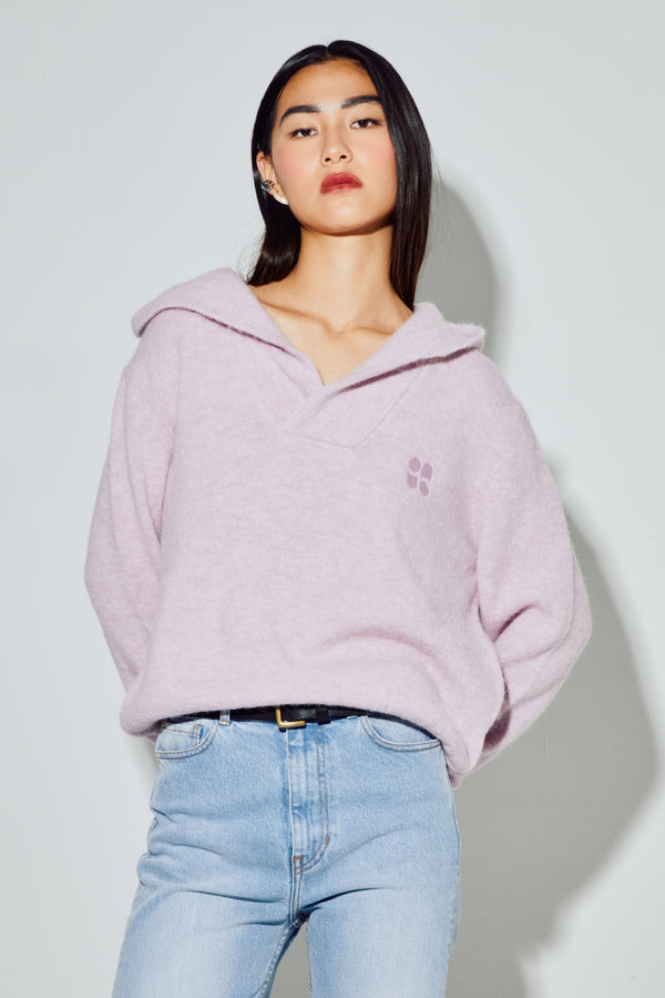 Nola Alpaca Sweatshirt Lilac Made In Italy