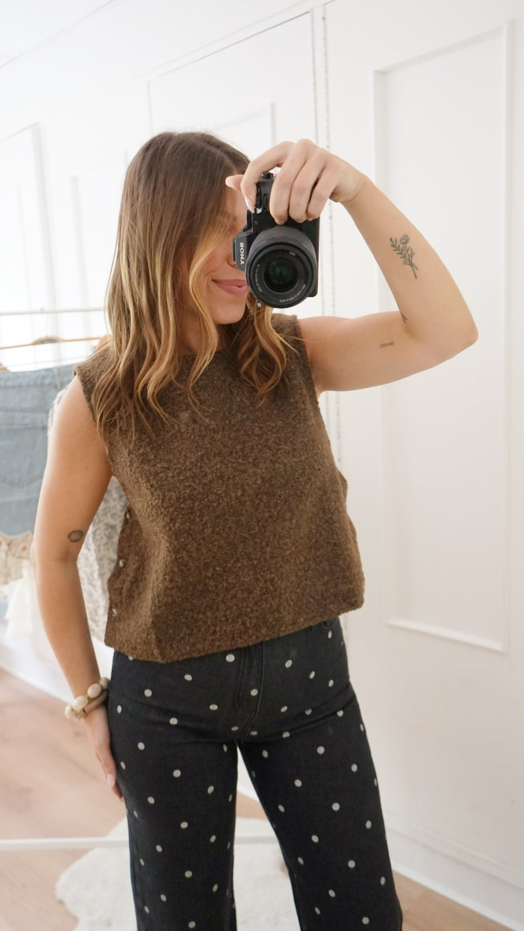 Pull sans manches Louisa marron