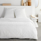 Textured Effect Bedding Set - Bed Set - Chalk