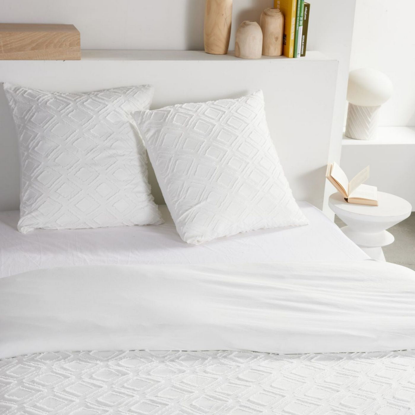 Textured Effect Bedding Set - Bed Set - Chalk