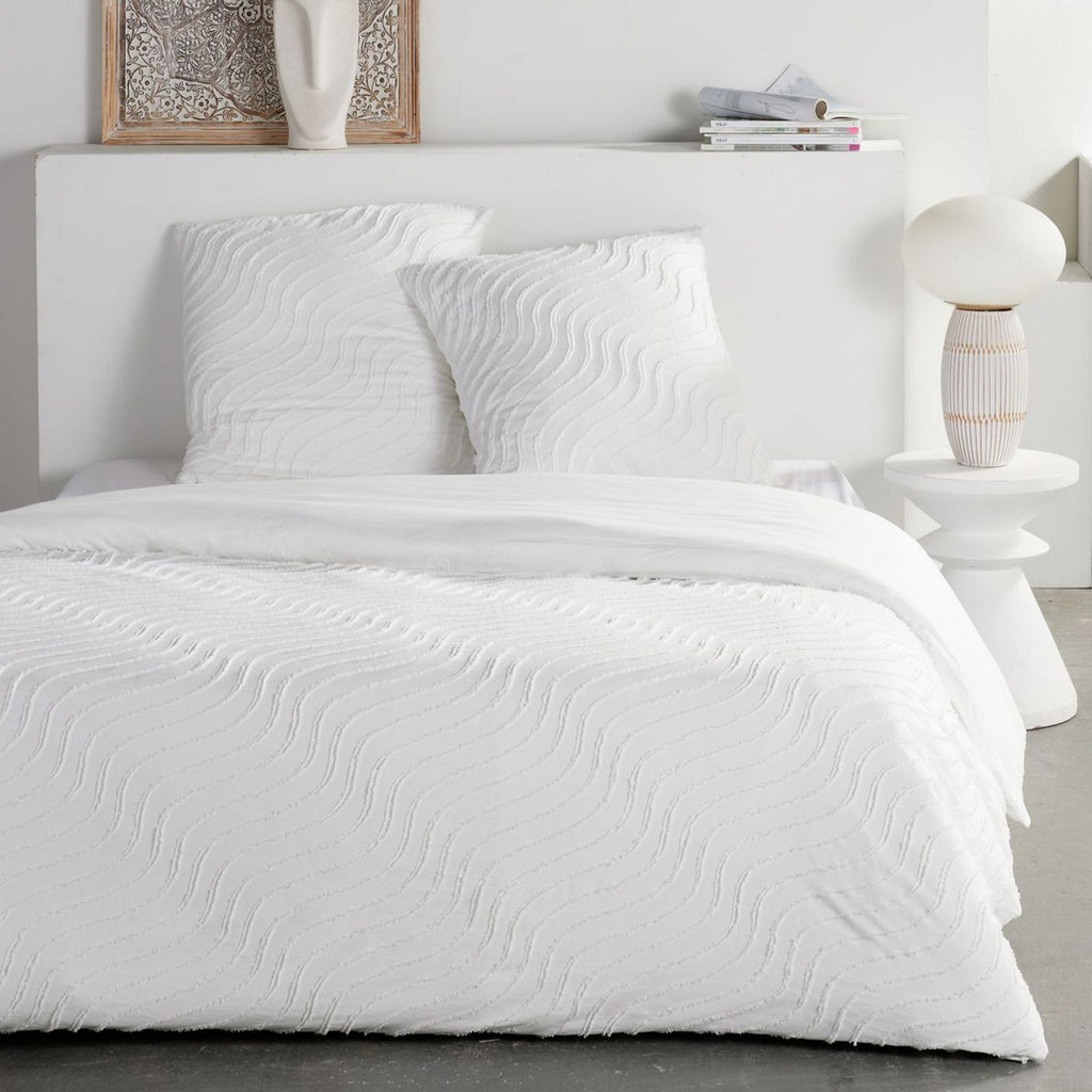 Textured Effect Bed Set - Chalk