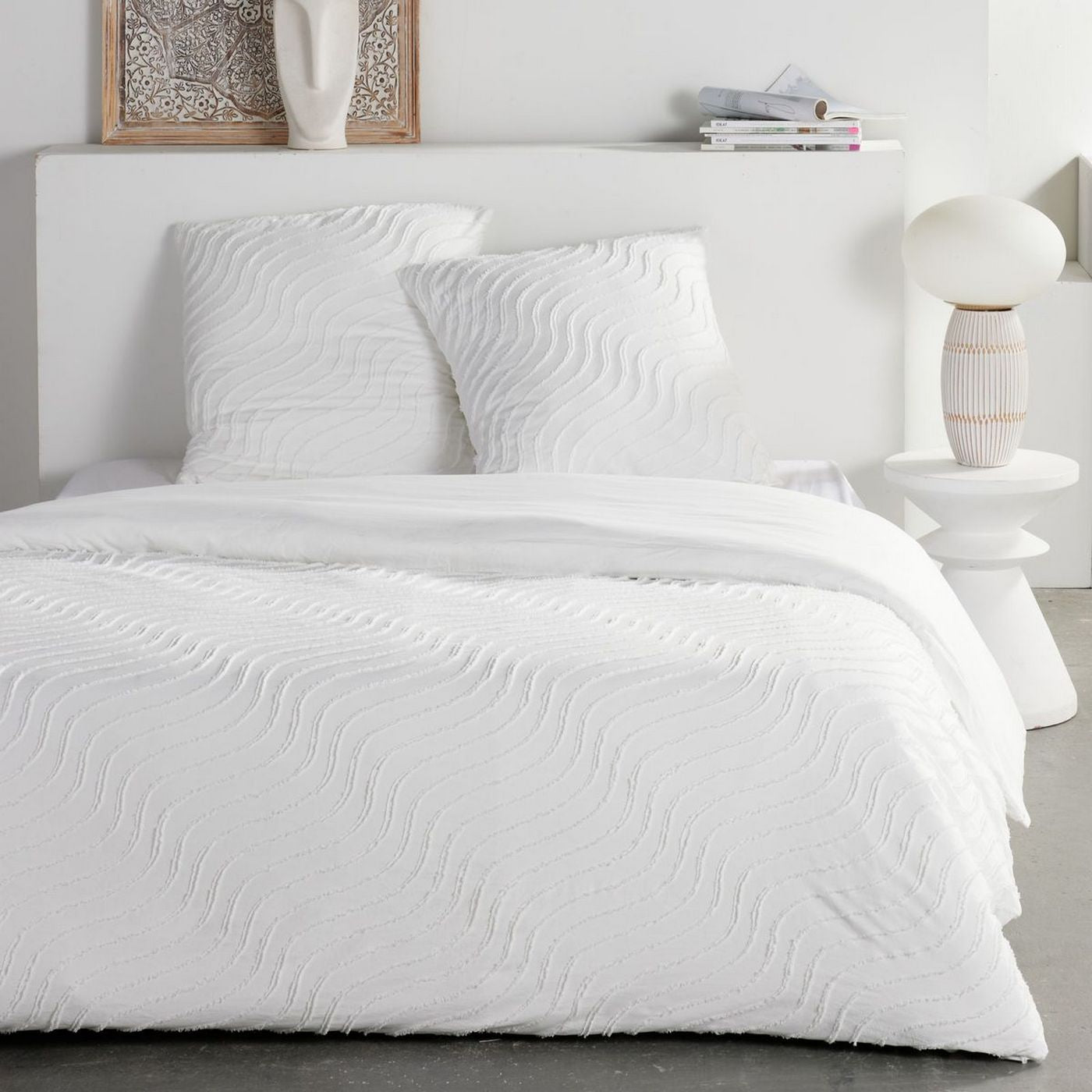 Textured Effect Bed Set - Chalk