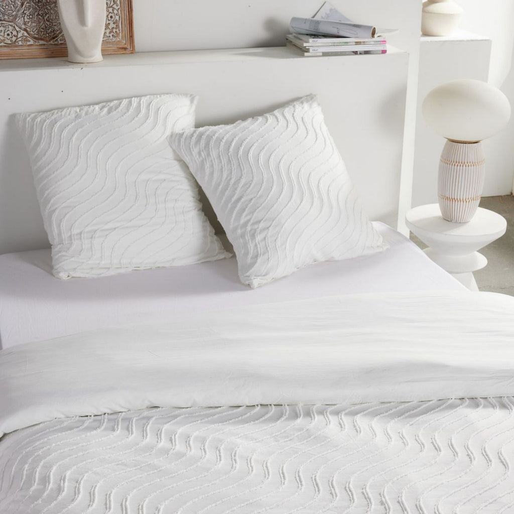 Textured Effect Bed Set - Chalk