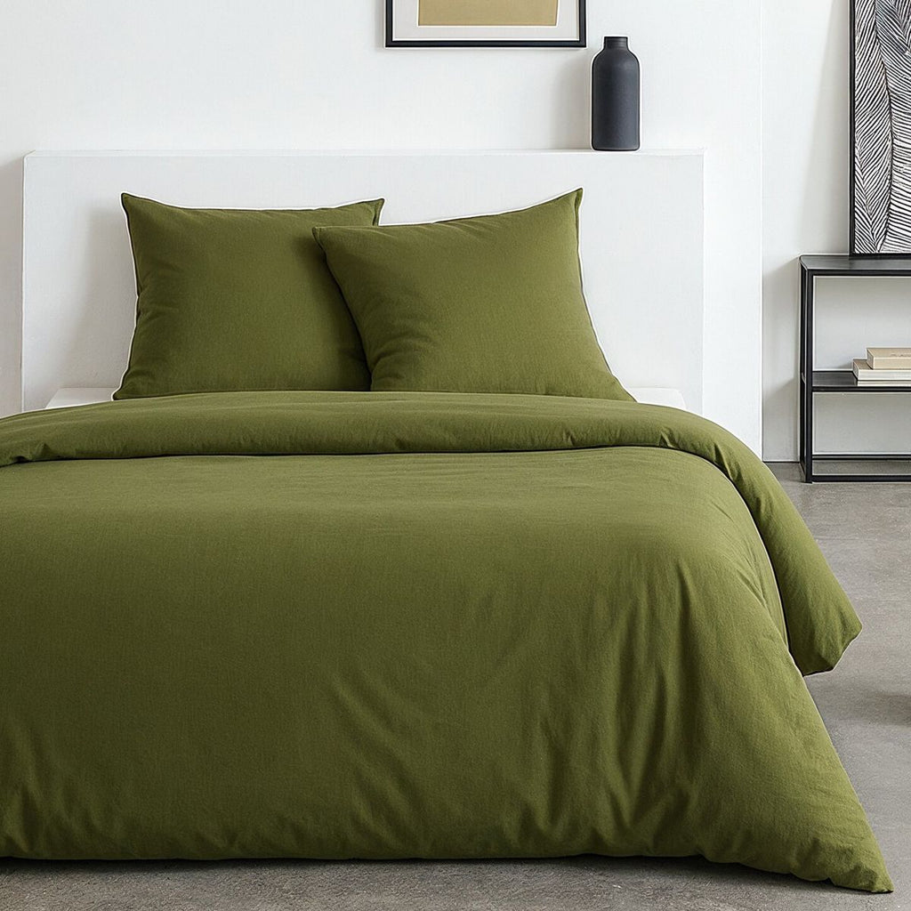 Textured Effect Set - Bed Set - Dark Green
