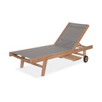 Gardena - Teak And Textilene Sun Lounger - Anthracite