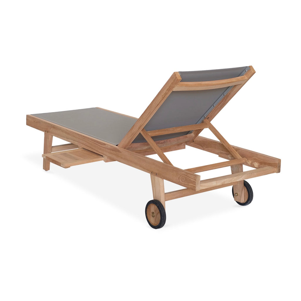 Gardena - Teak And Textilene Sun Lounger - Anthracite