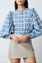 DUSTIN WESTERN BLUE BLOUSE