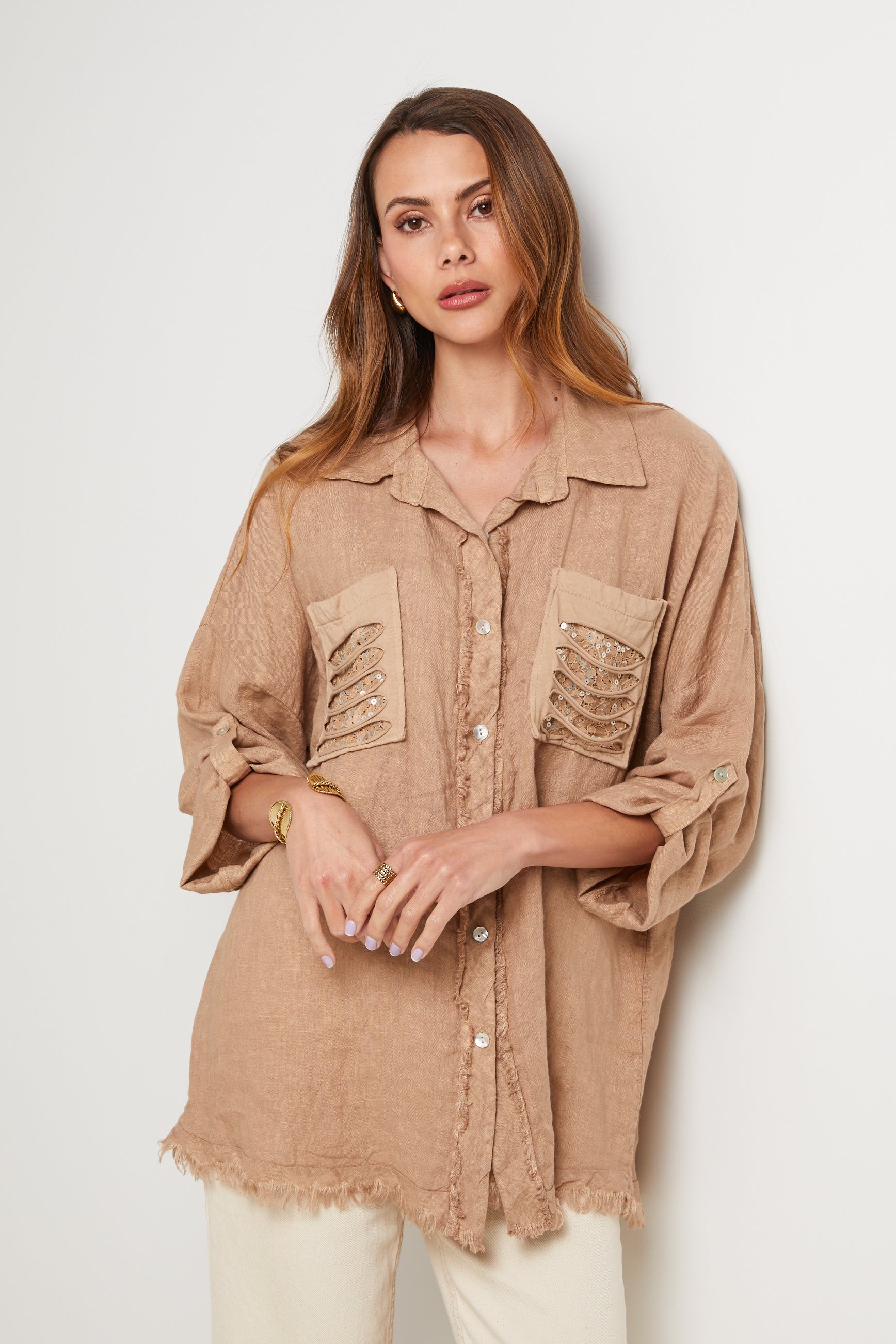 Chemise - Camel - Femme