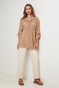 Chemise - Camel - Femme