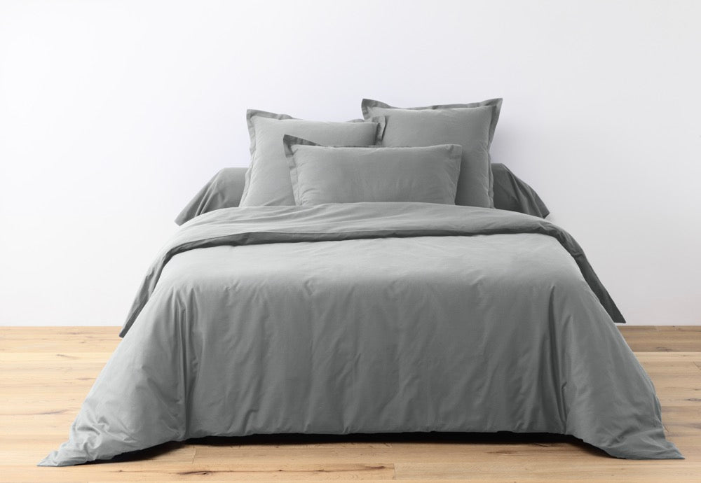 Essentiel - Set Di 2 Federe Per Cuscino - 100% Cotone - Silver