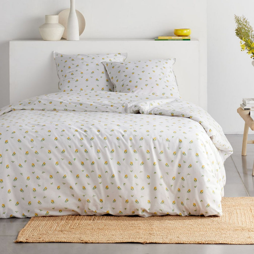 Sunshine - Juego de cama estampado 20.16 - Crema tiza