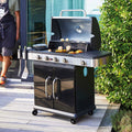 Fidgi - Gas Barbecue 4 Burners And Plancha - Black