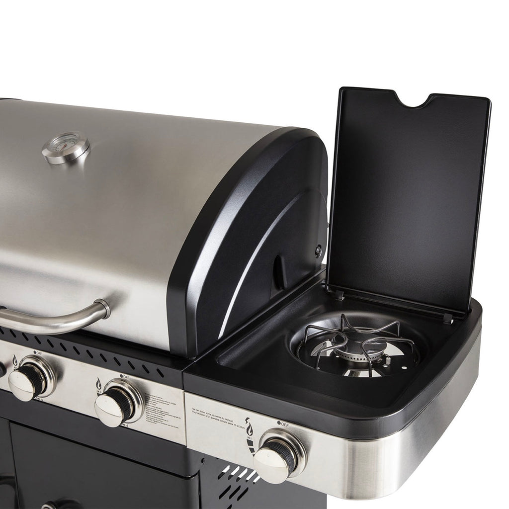 Fidgi - Gas Barbecue 4 Burners And Plancha - Black