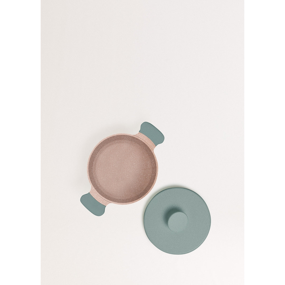 Pot Studio - Casserole En Fonte D'Aluminium Avec Poignées En Bakélite - 24Cm - Vert Sauge & Cuivre
