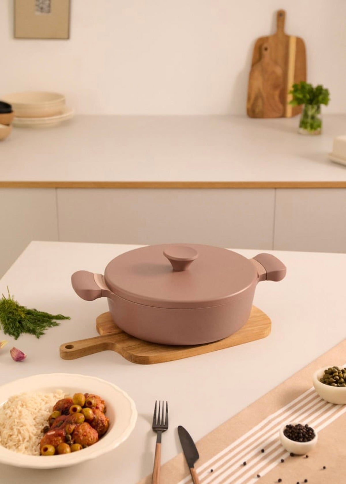 Pot Studio - Pot En Fonte D'Aluminium Avec Revêtement Céramique - 26Cm - Moka