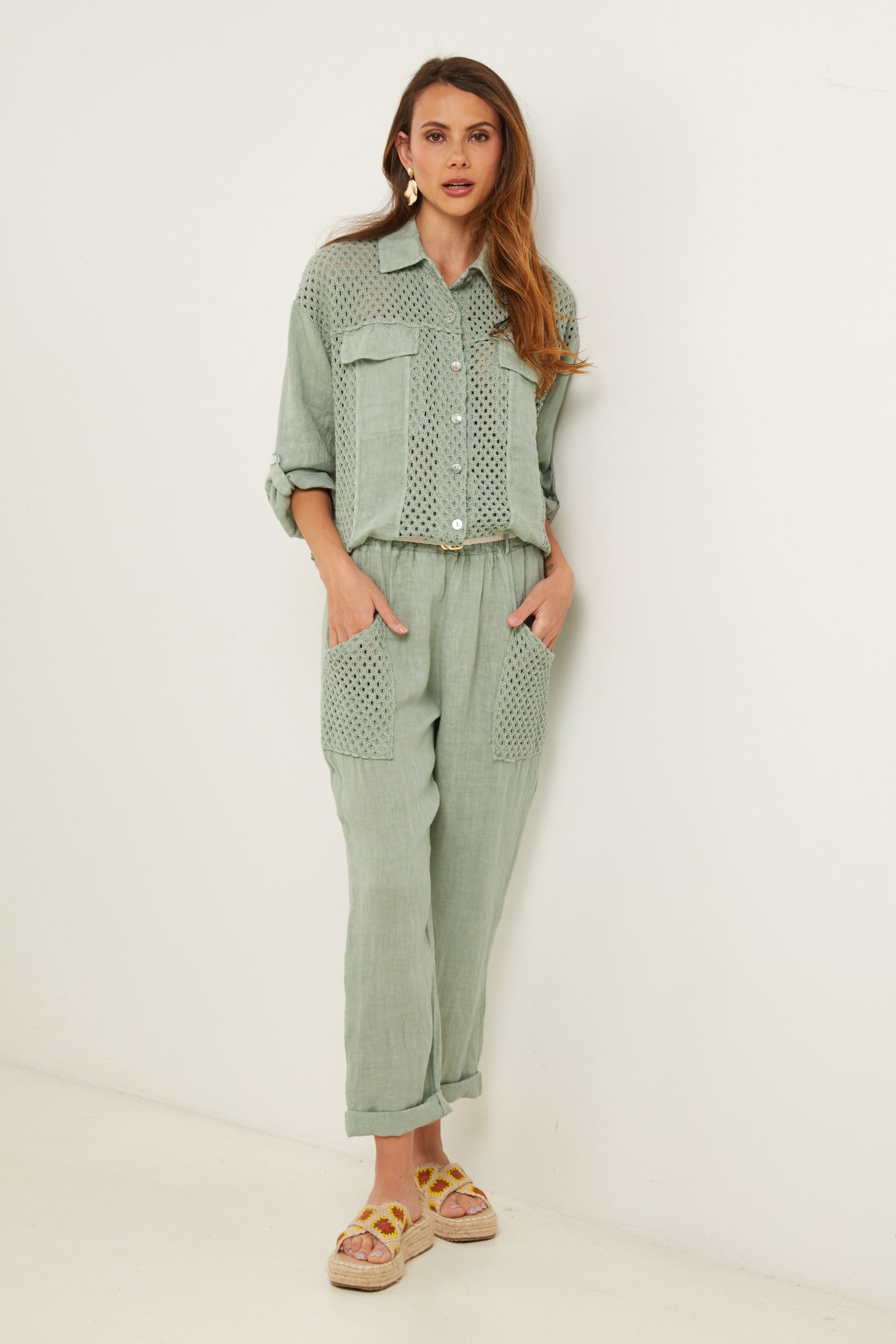 Pantalón - Verde Agua - Mujer