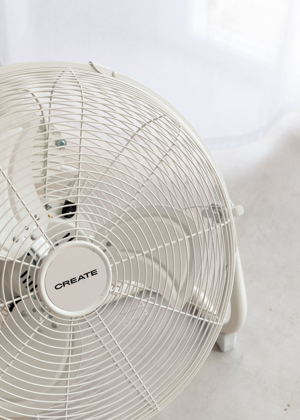 Air Floor Retro - Ventilateur De Sol Industriel - 16" - Blanc Cassé