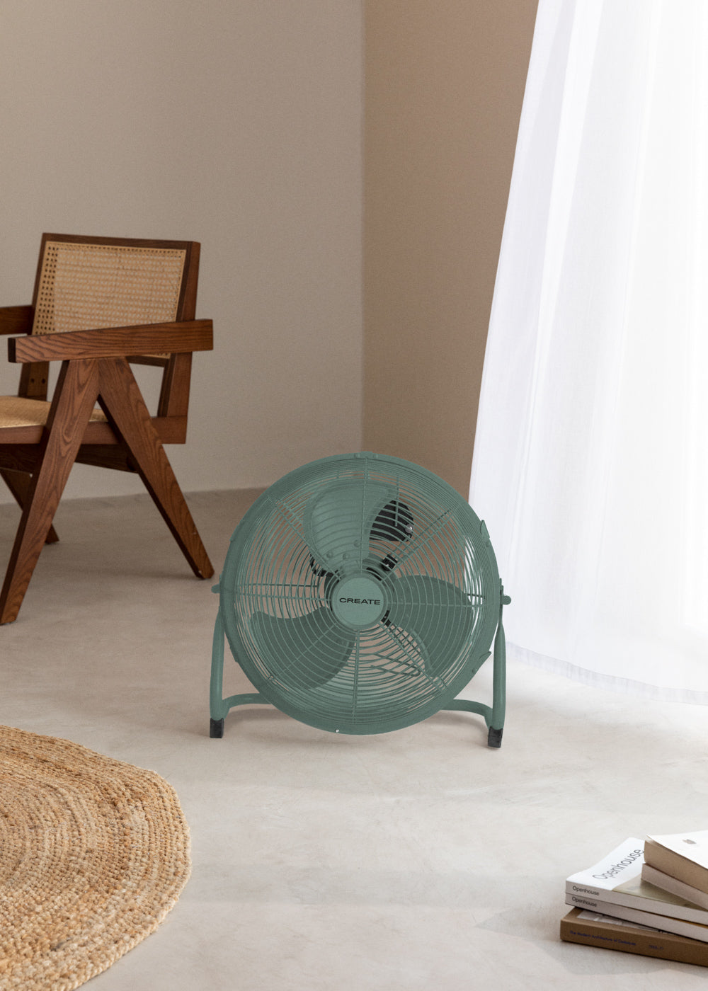 Air Floor Retro - Ventilateur De Sol Industriel - 16" - Vert Sauge