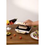 Stone Studio Double - Appareil À Croque-Monsieur, Grill & Gaufrier À Plaques Interchangeables - Blanc Cassé