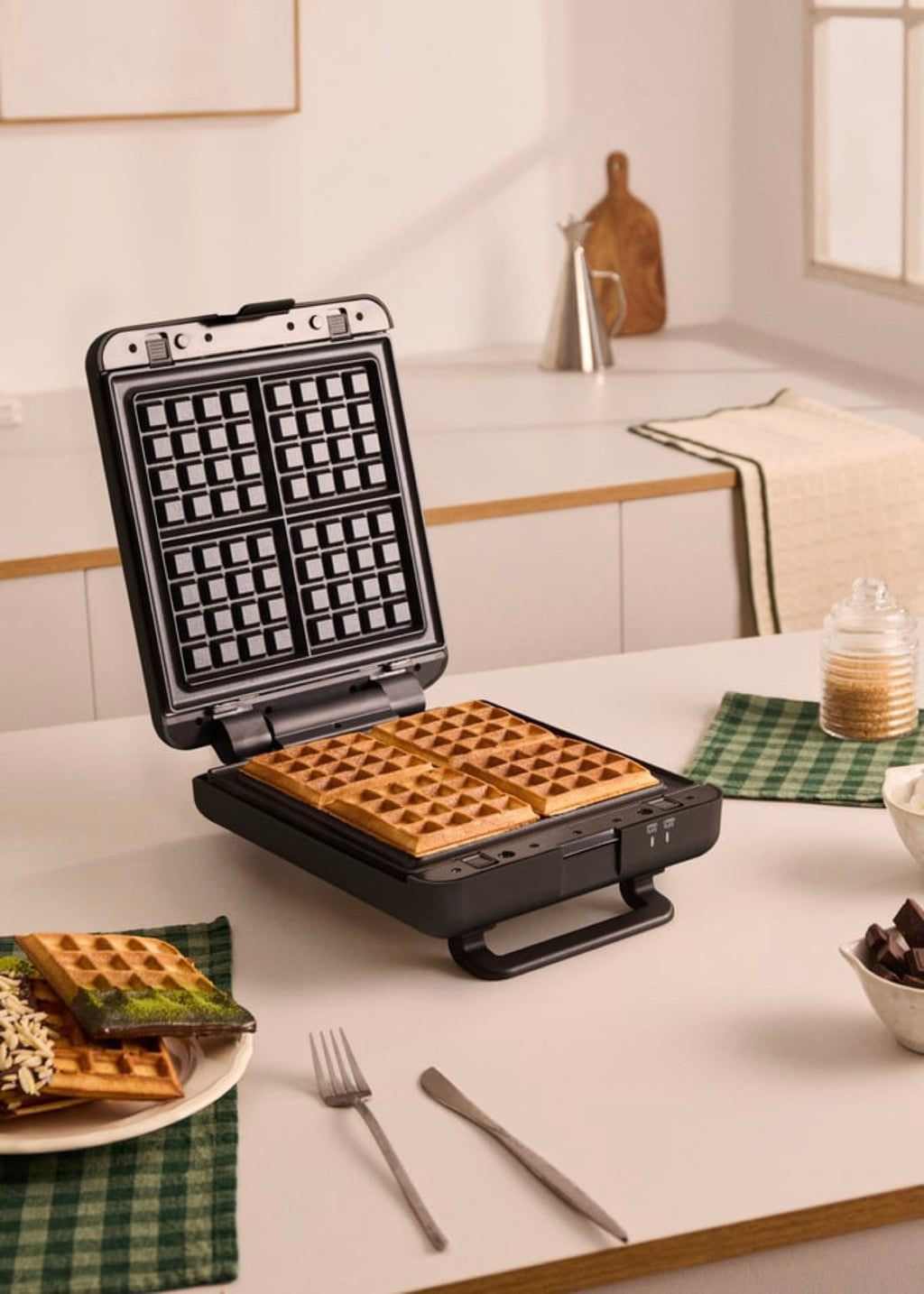 Stone Studio - Sandwichera Grill Y Gofrera De Placas Intercambiables - Negro
