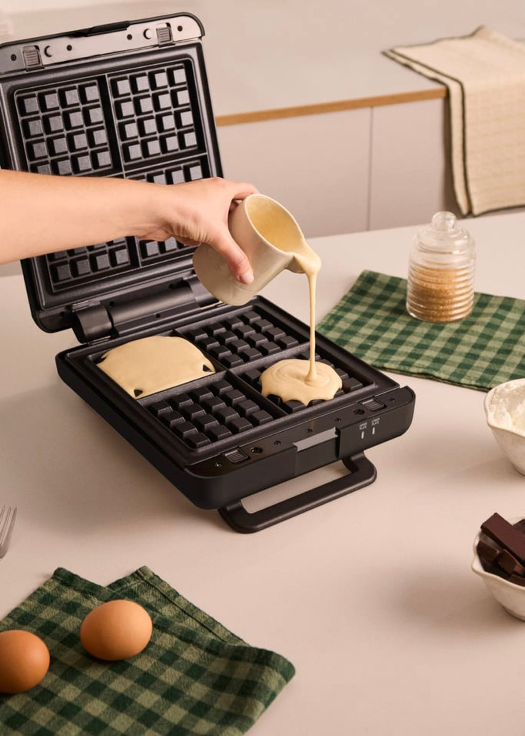 Stone Studio - Sandwichera Grill Y Gofrera De Placas Intercambiables - Negro