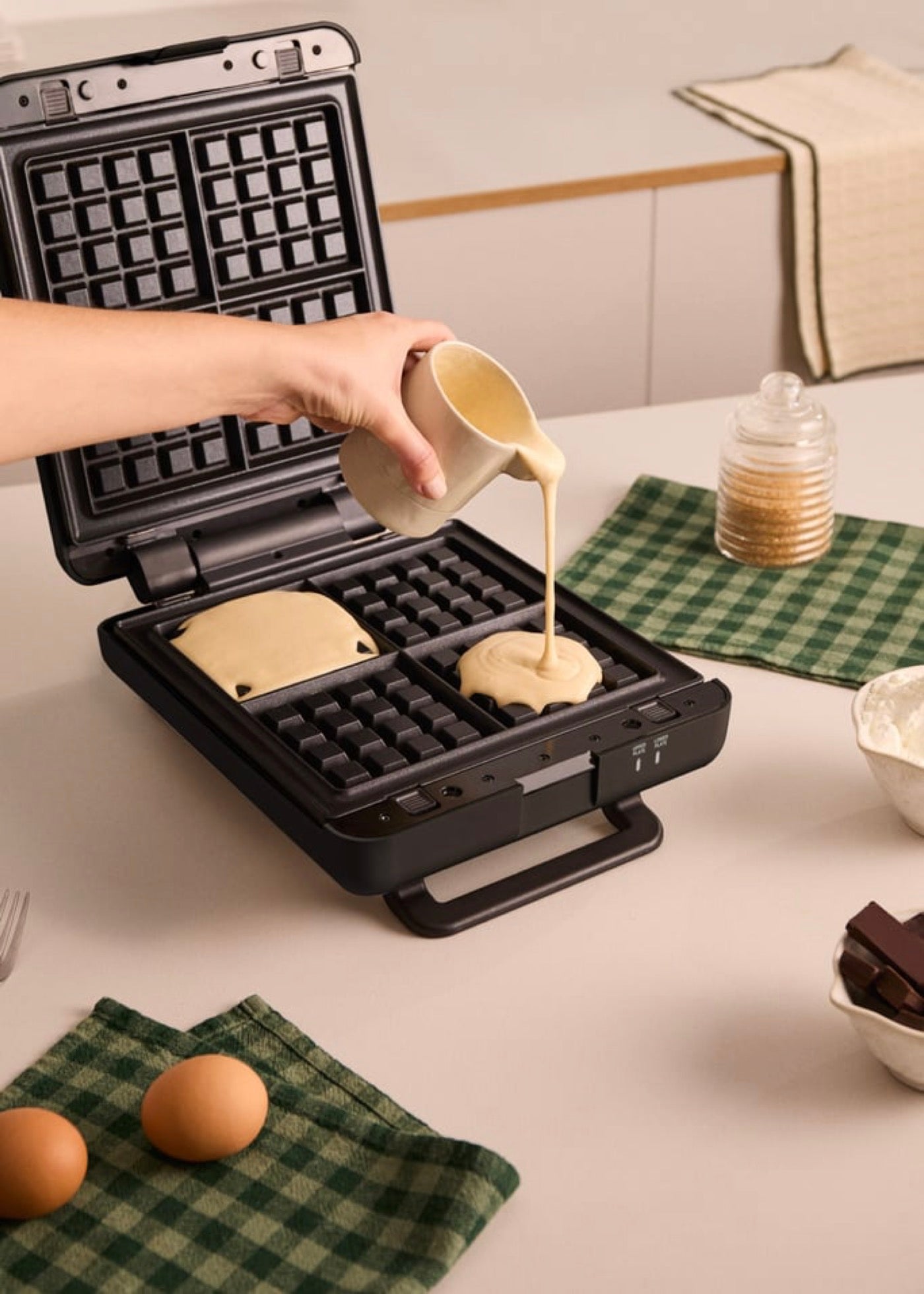 Stone Studio - Sandwichera Grill Y Gofrera De Placas Intercambiables - Negro