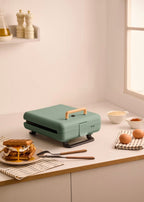 Stone Studio - Appareil À Croque-Monsieur, Grill & Gaufrier - Quadruple - Sauge