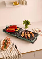 Stone Studio - Appareil À Croque-Monsieur, Grill & Gaufrier - Quadruple - Sauge