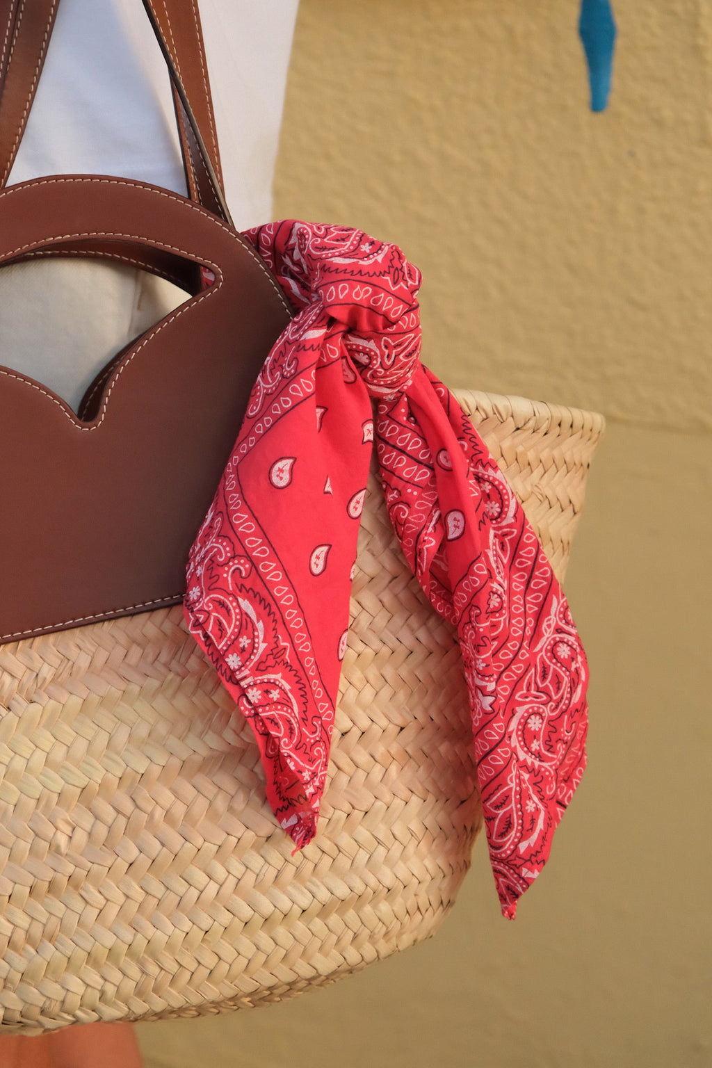 Red bandana scarf