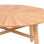 Mesa de jardín redonda de teca - Natural