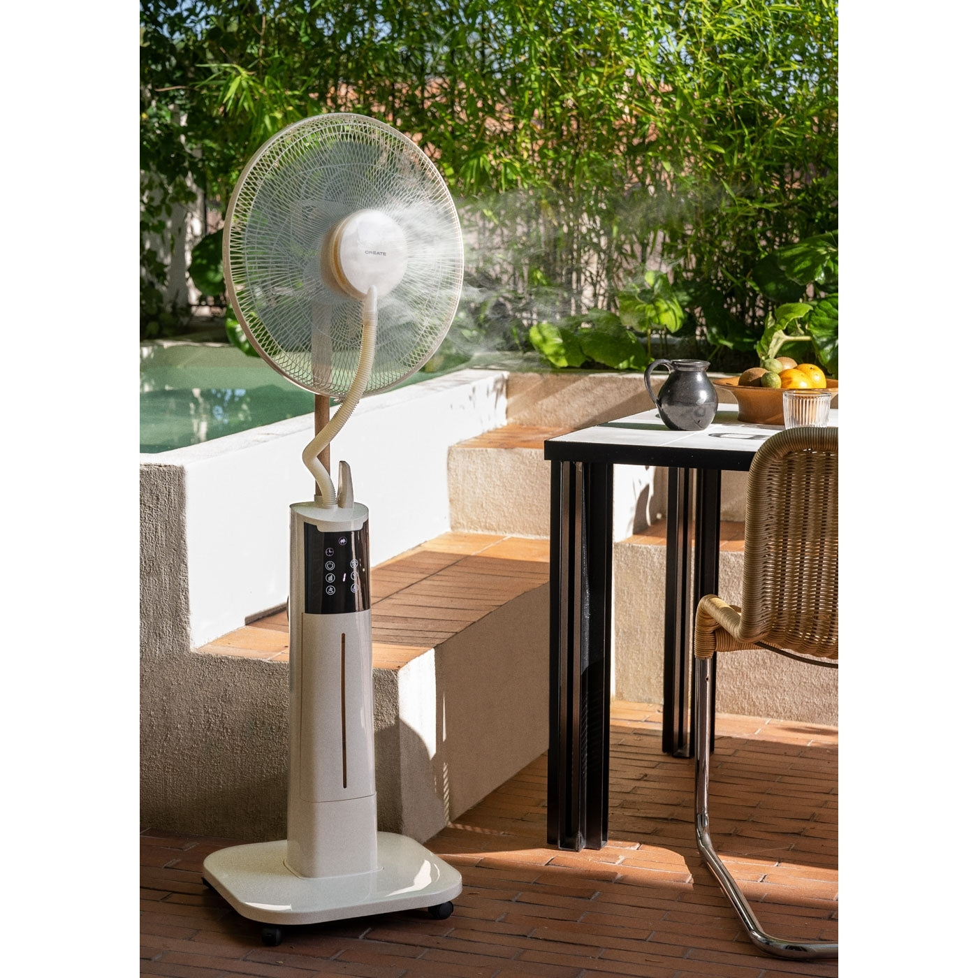 Air Mist Pro - Ventilateur Brumisateur Oscillant Avec Télécommande - Blanc Cassé