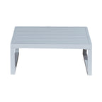 Aluzen - Salon De Jardin En Aluminium 4 Places + Pouf + Table Basse Rectangle - Gris