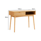 Lounea - Desk 1 Drawer 1 Niche With Canework - Natural
