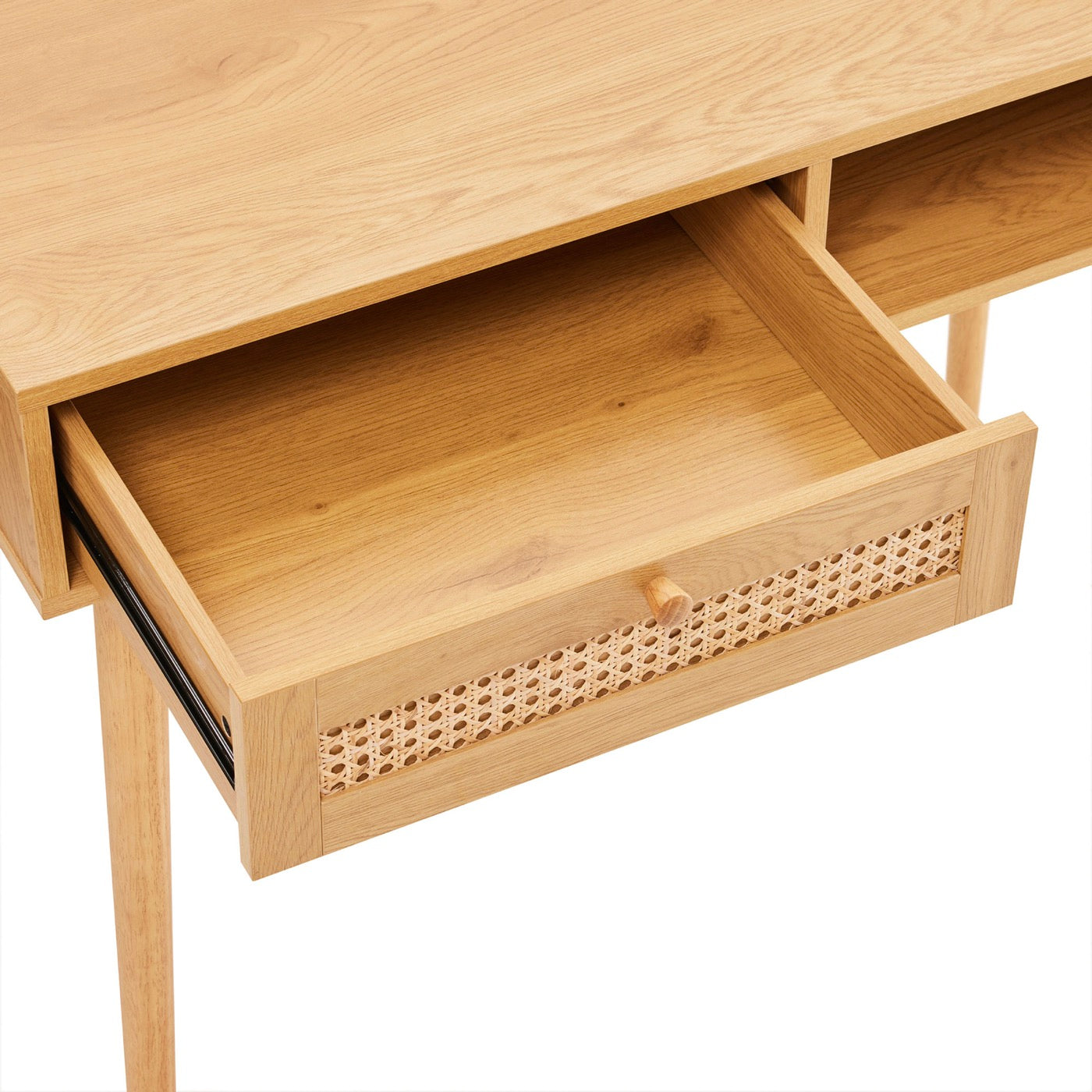 Lounea - Desk 1 Drawer 1 Niche With Canework - Natural