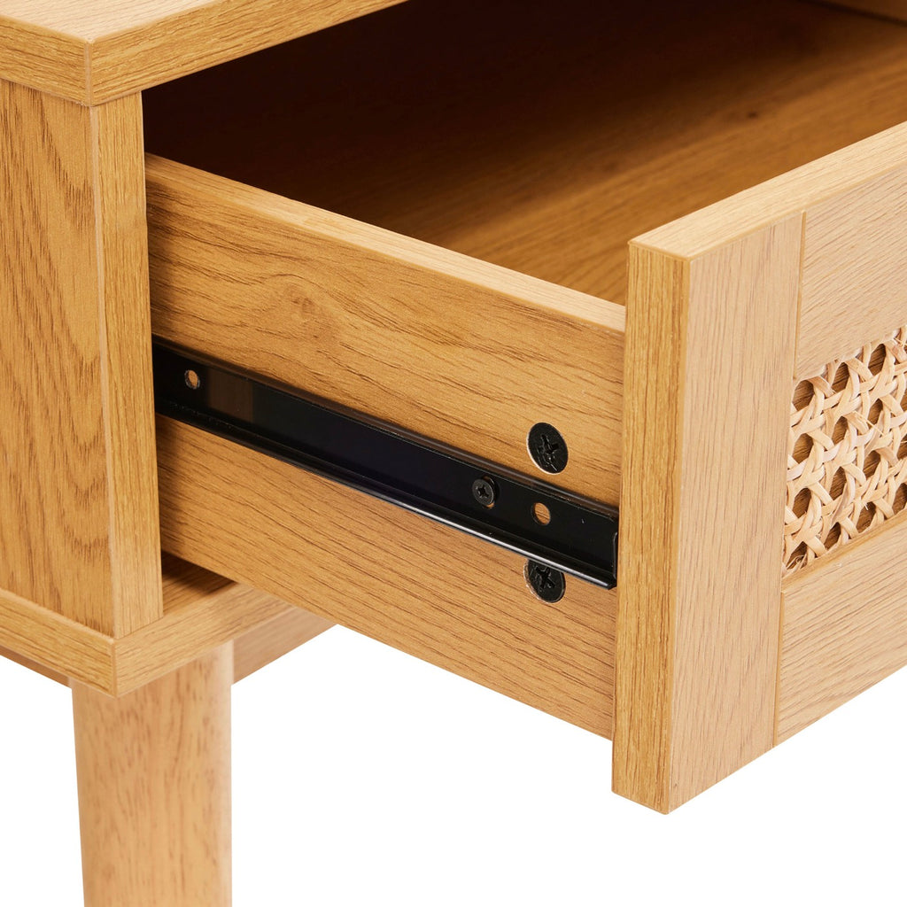 Lounea - Desk 1 Drawer 1 Niche With Canework - Natural